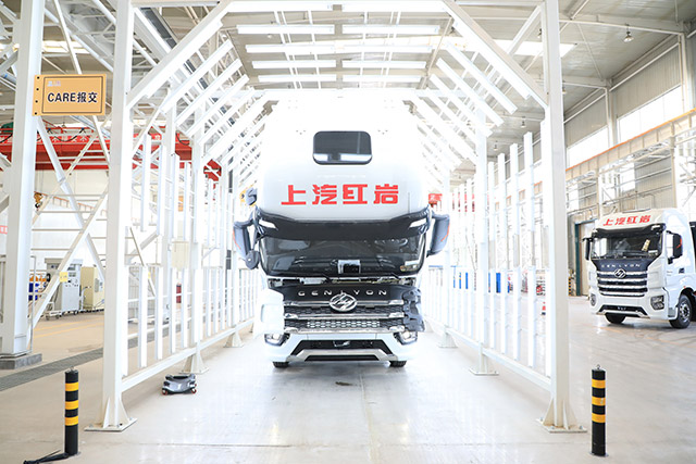 氫能重卡接受檢測。白楊攝