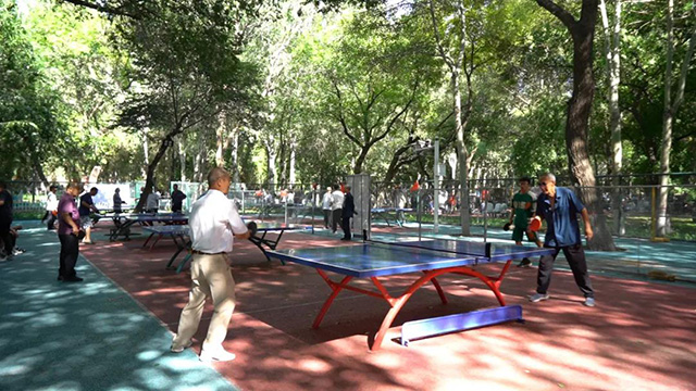 公園廣場成了全民健身的理想打卡地
