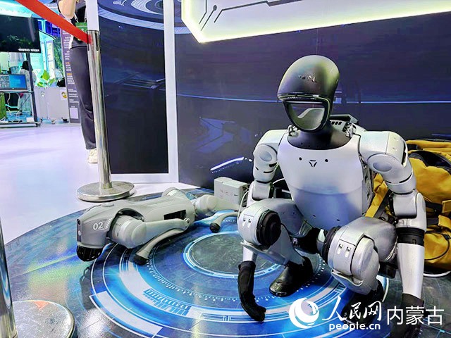 人工智能機(jī)器人與機(jī)器狗。實(shí)習(xí)生 劉恒岳攝