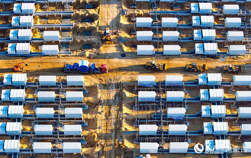 谷山梁3GW/12.8GWh儲能電站項目建設現(xiàn)場。王正攝