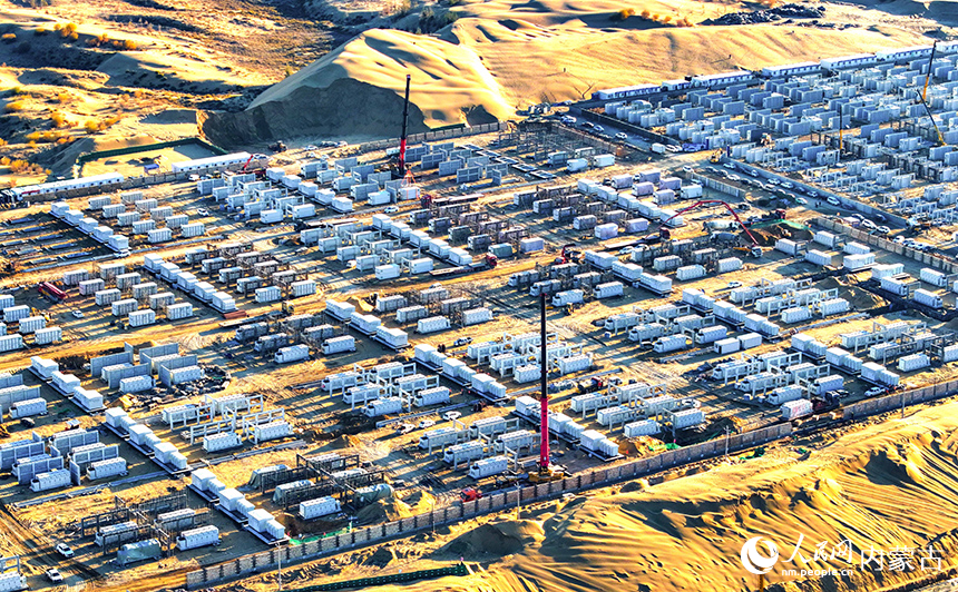 谷山梁3GW/12.8GWh儲能電站項目建設(shè)現(xiàn)場。王正攝